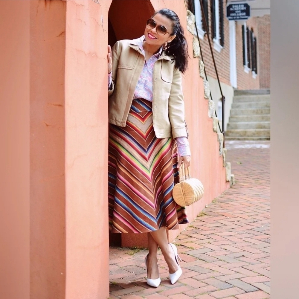Lauren Ralph Lauren Southwestern Serape Linen Skirt